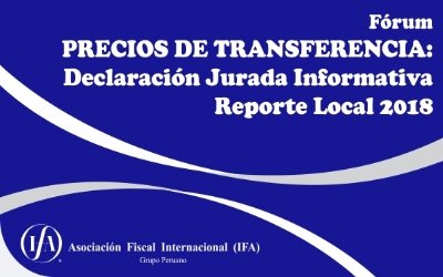 Fórum: Precios de Transferencia: Declaración Jurada Informativa Reporte Local 2018